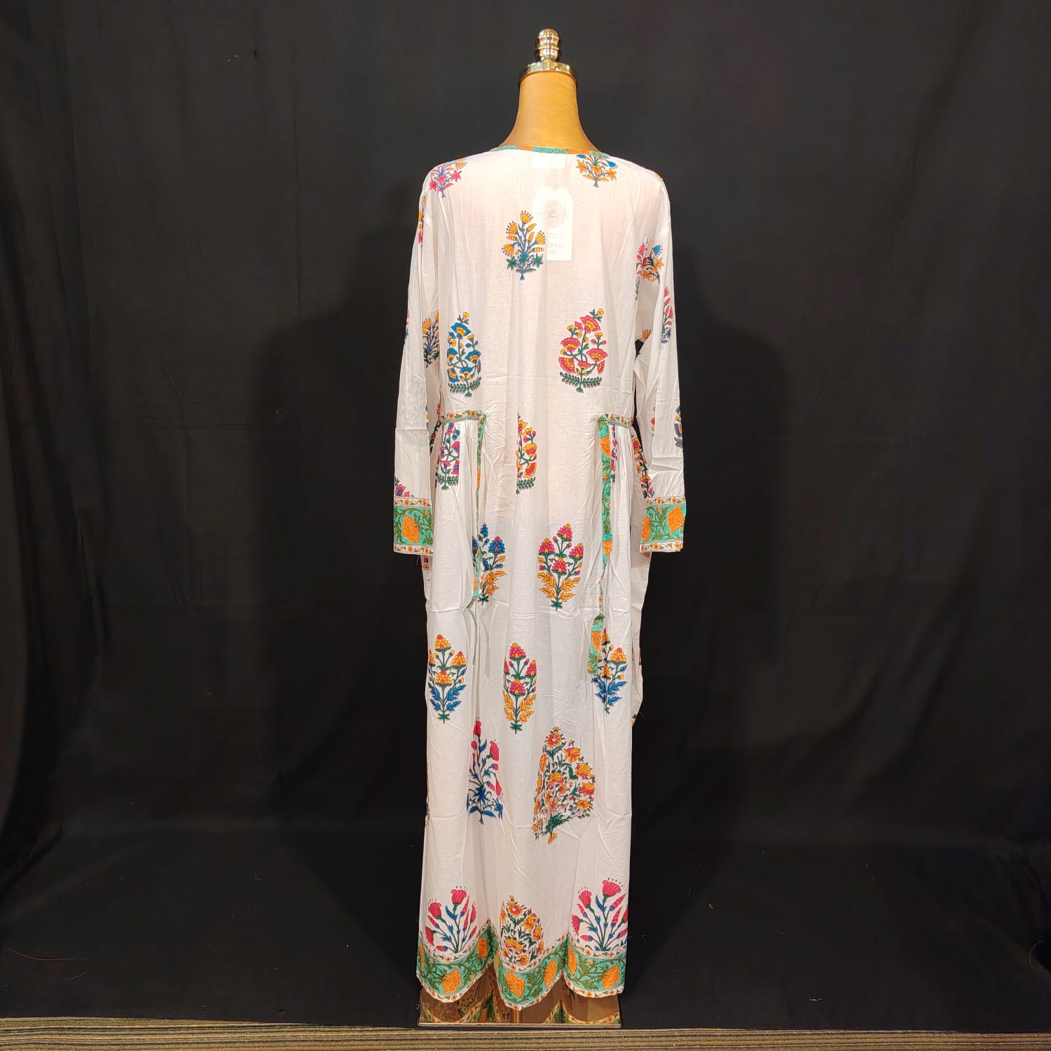L-XL Bhopali Cotton Printed Dress 57" Long Jalabiya