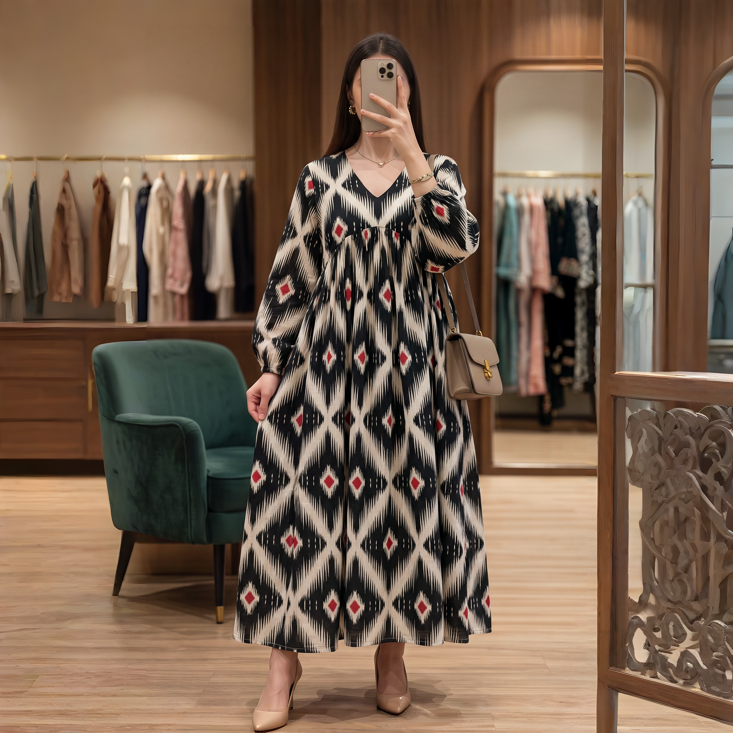 Tasnim Cotton Dress Jalabiya