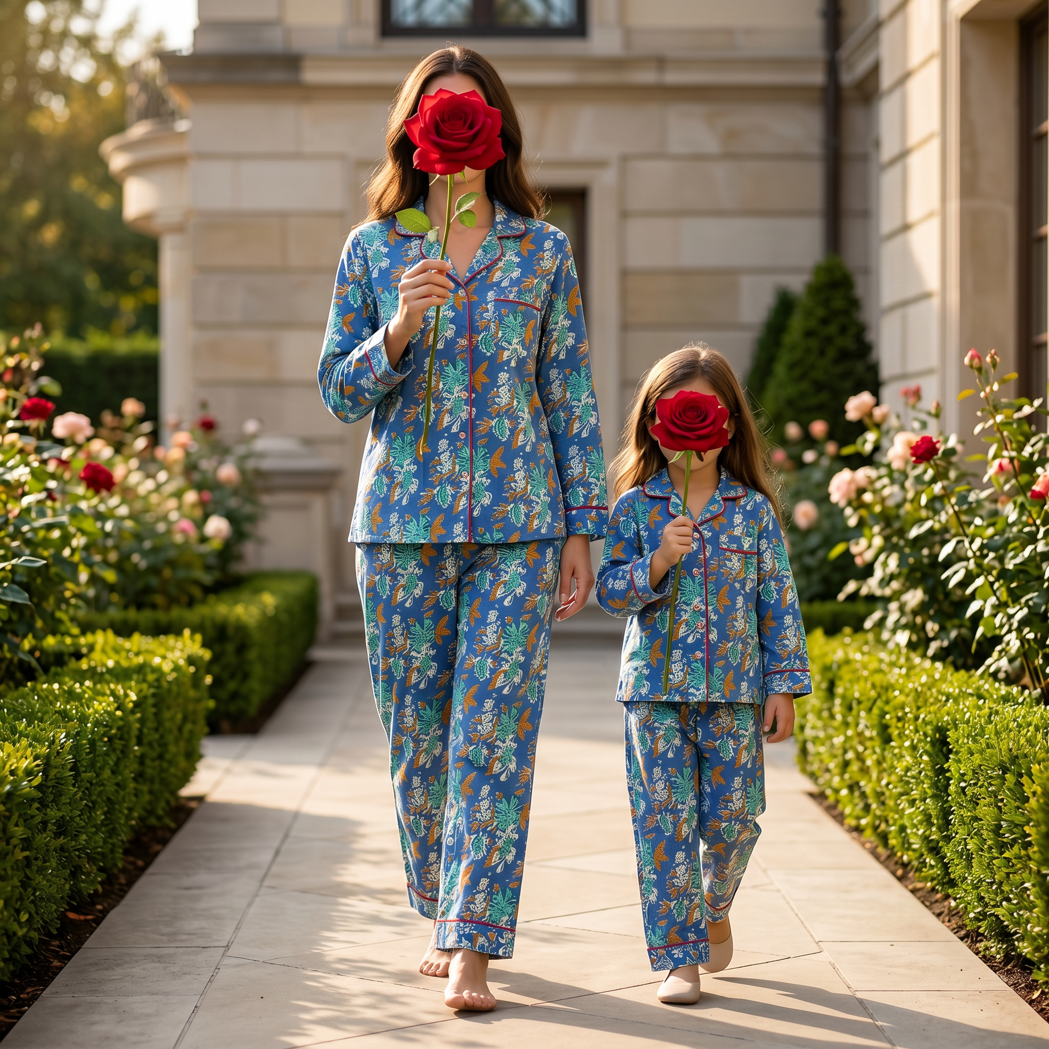 Cotton Long Sleeves Pajama Set 2 Pcs Set