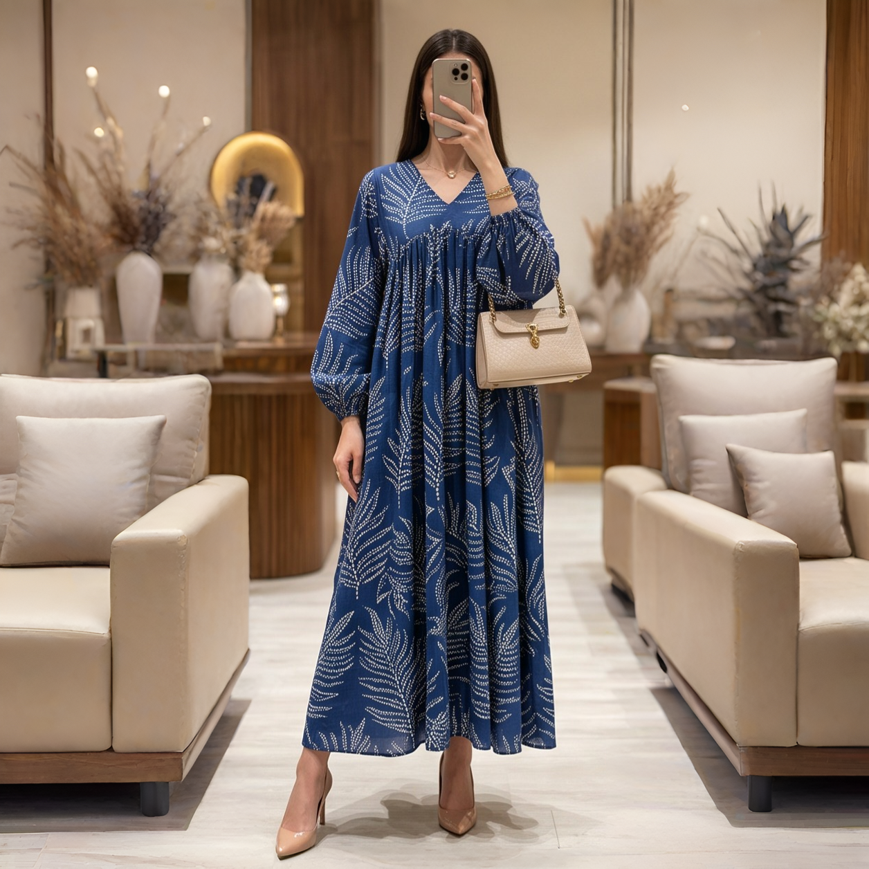 Tasnim Cotton Dress Jalabiya