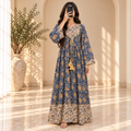 S/M Zaria Printed Cotton Long Dress Jalabiya – 57