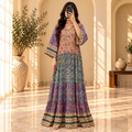 S/M Special Crystal Printed Cotton Long Dress Jalabiya – 57