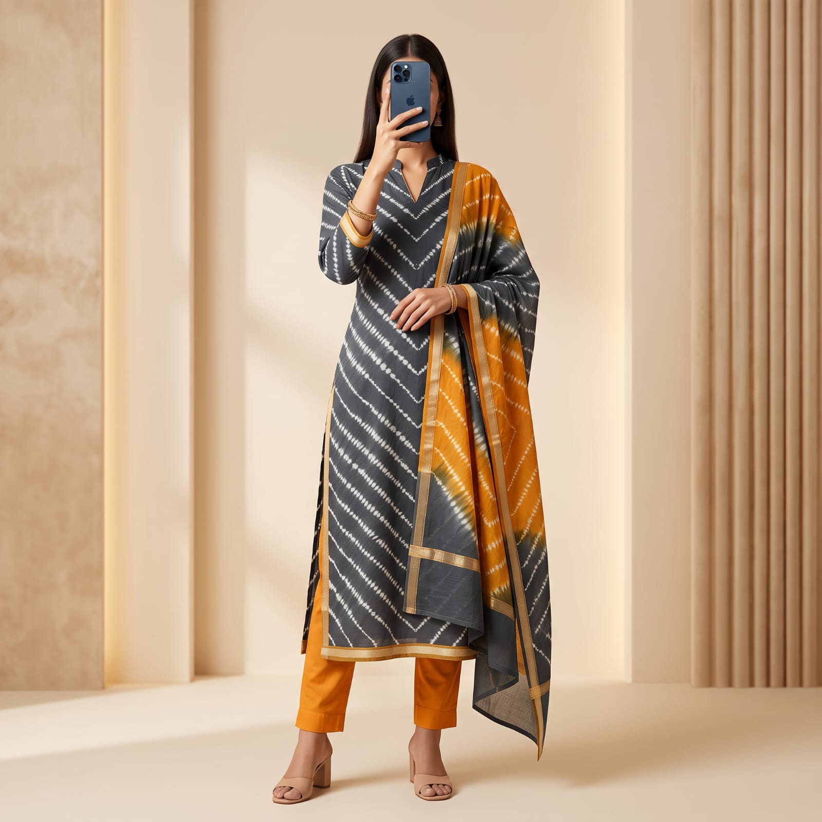 Luxury Premium Stitched Chanderi Suit With Sheila CCS 21