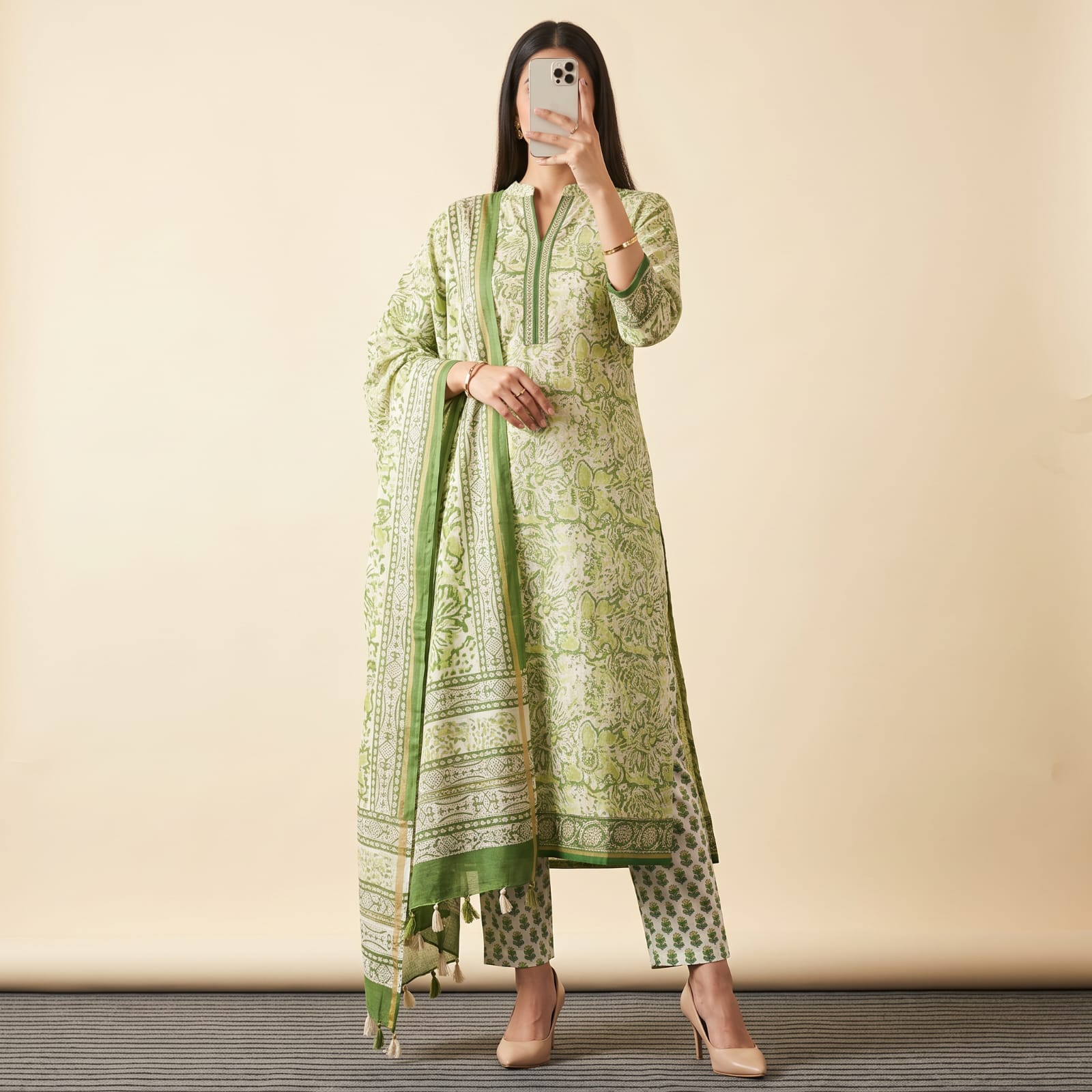 Luxury Premium Stitched Chanderi Suit With Sheila CCS 41