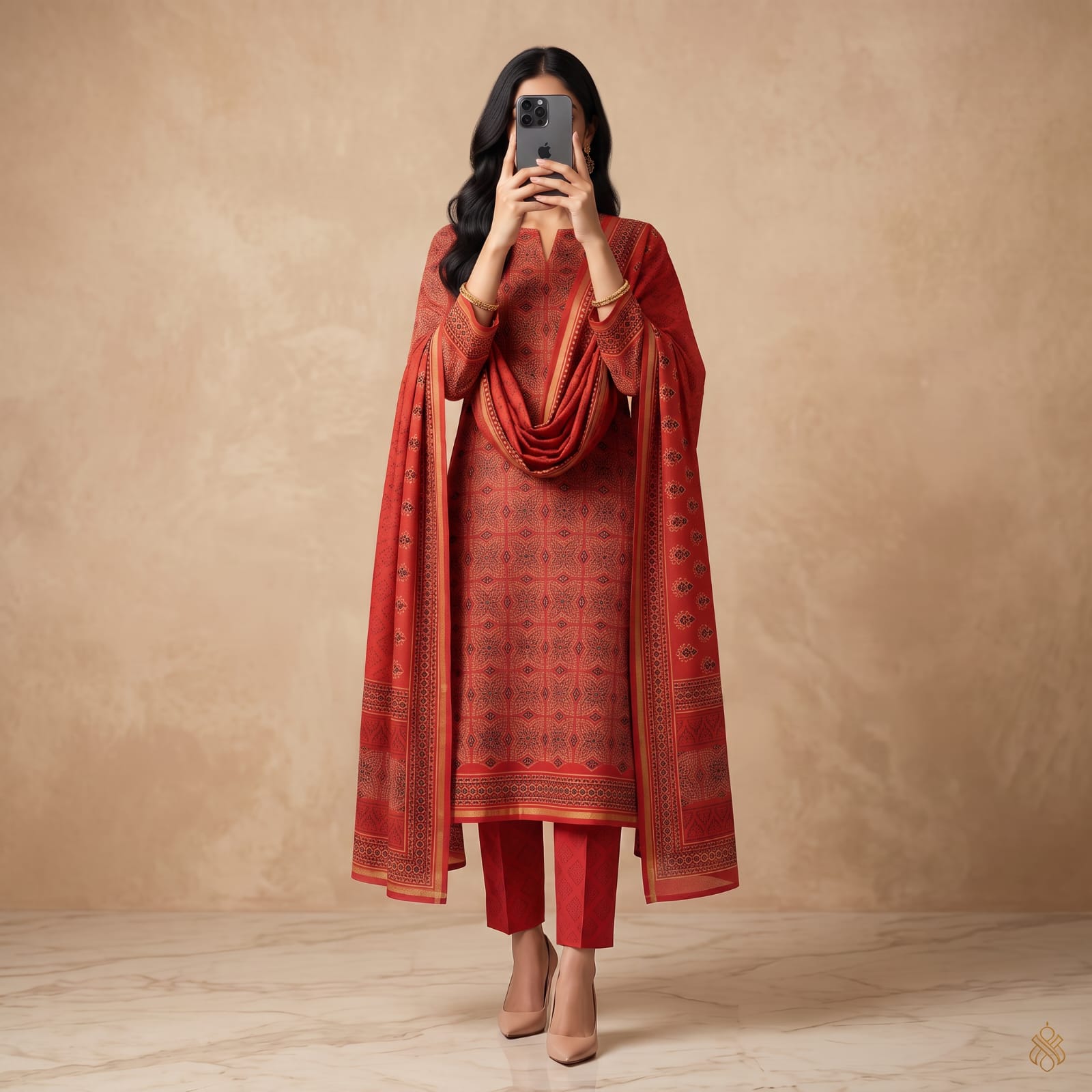 Luxury Premium Stitched Cotton Suit With Chiffon Sheila CEN-201
