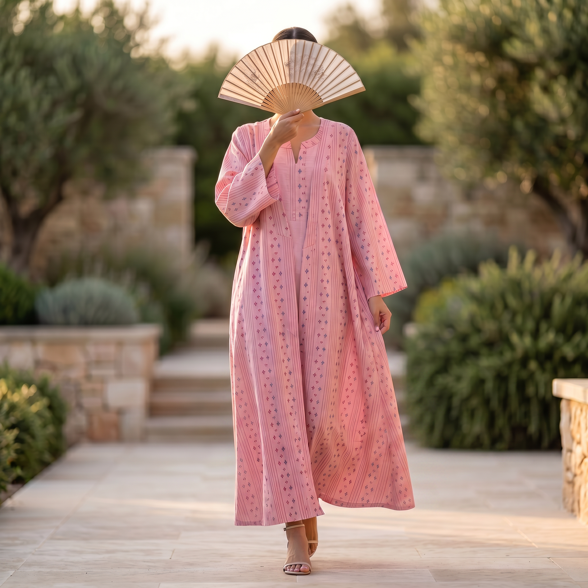 L-XL Cotton Abaya & Inner Set length 57” Long TN 312