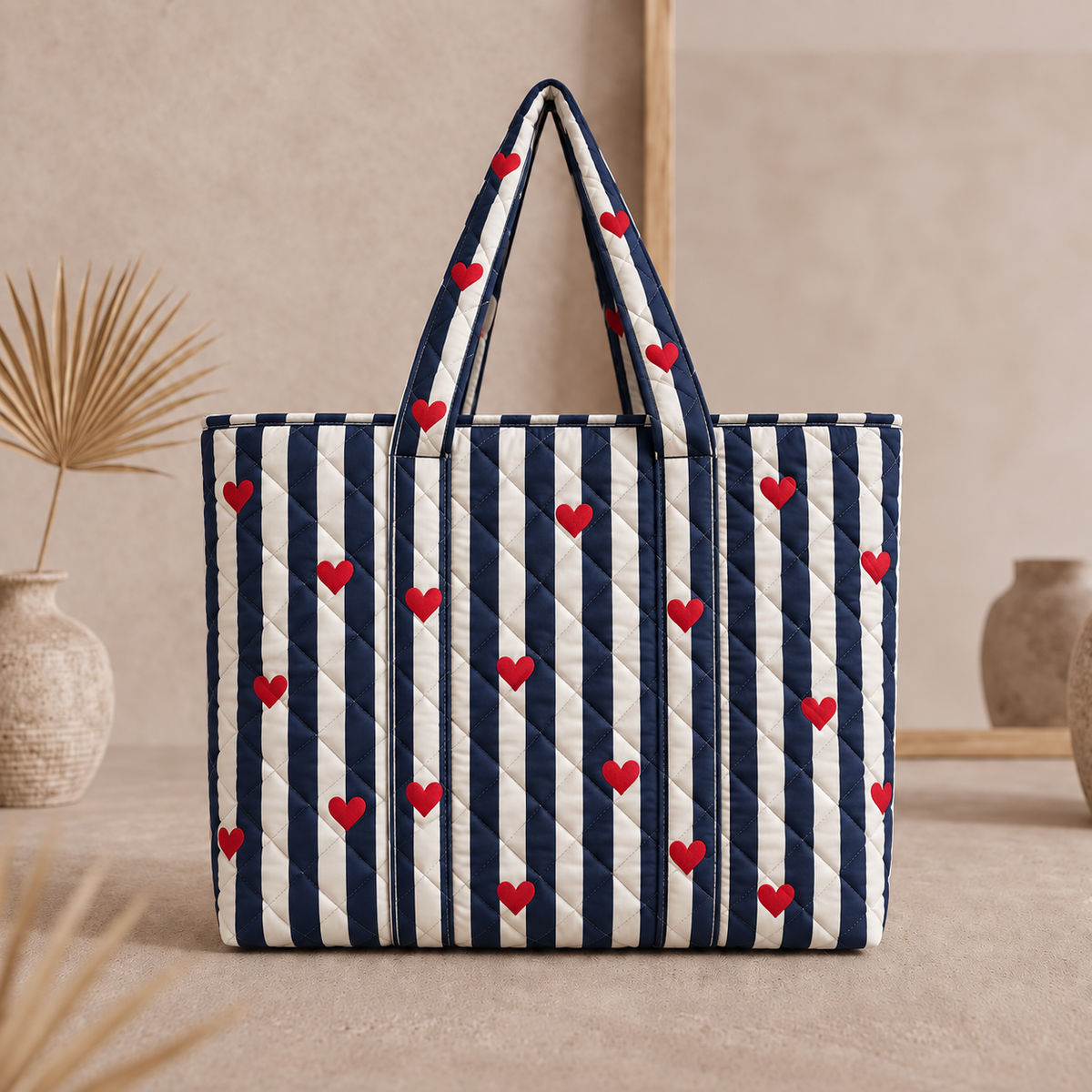 BG 3 Cotton Printed Tote Bag With Zipper