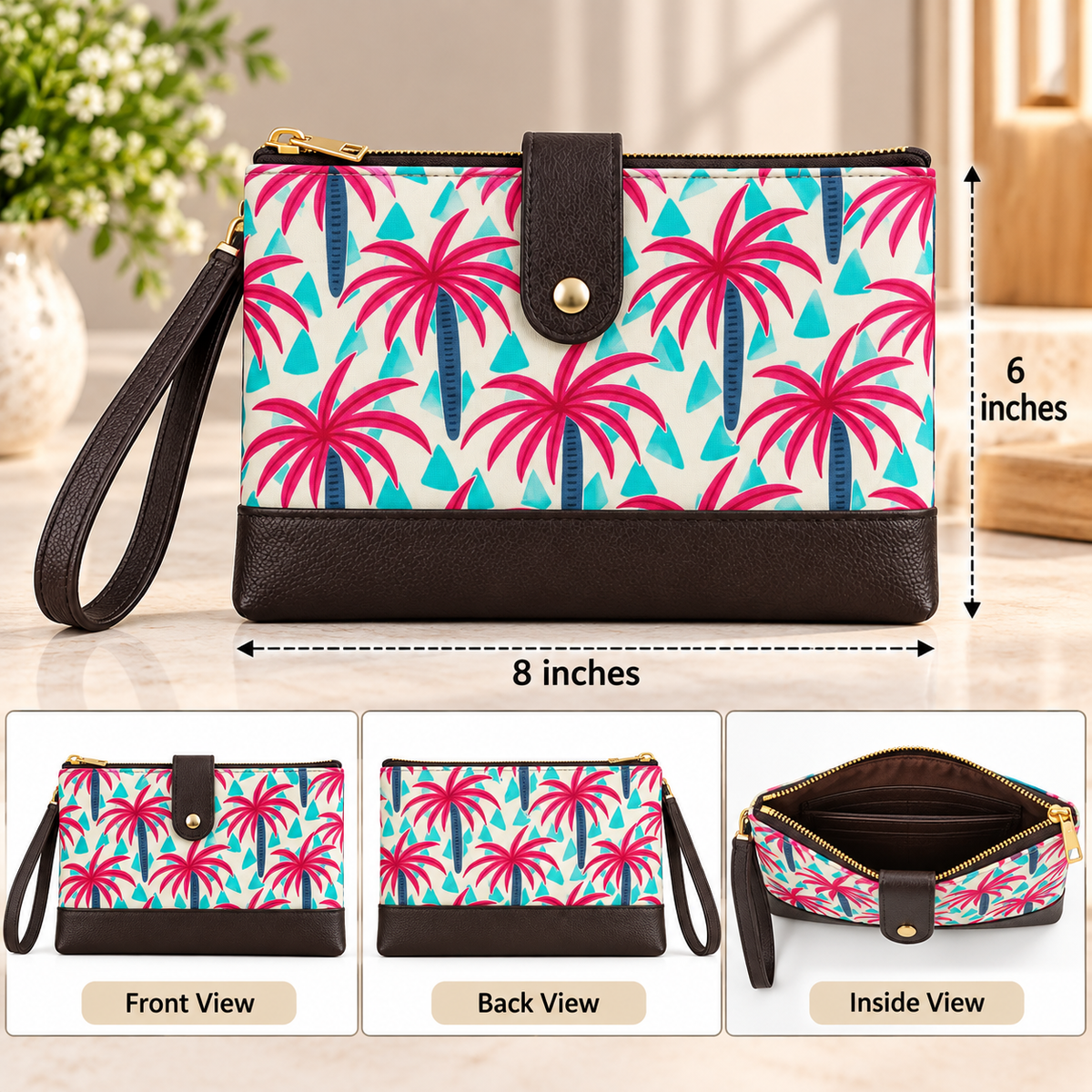 BG 13 Leather Wristlet Pouch Bag