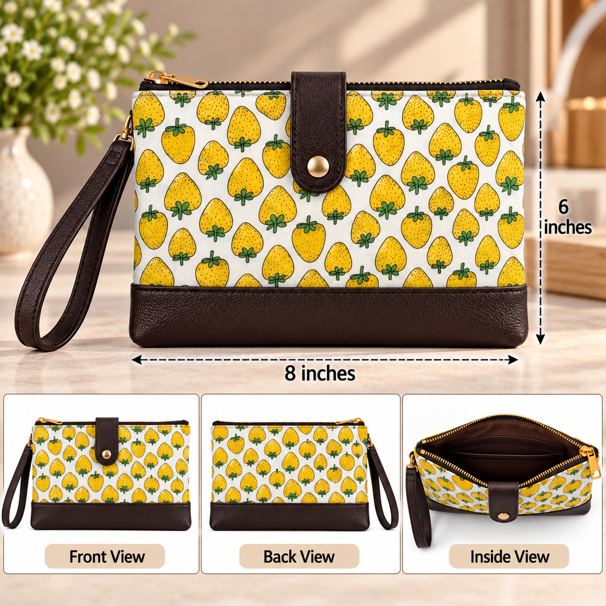 BG 13 Leather Wristlet Pouch Bag