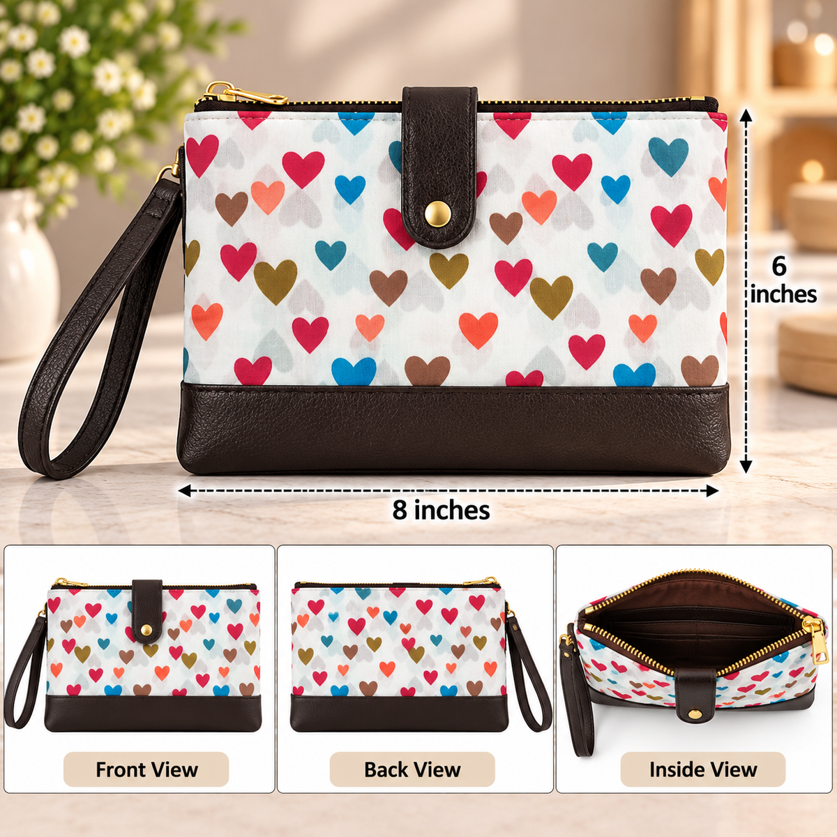 BG 13 Leather Wristlet Pouch Bag