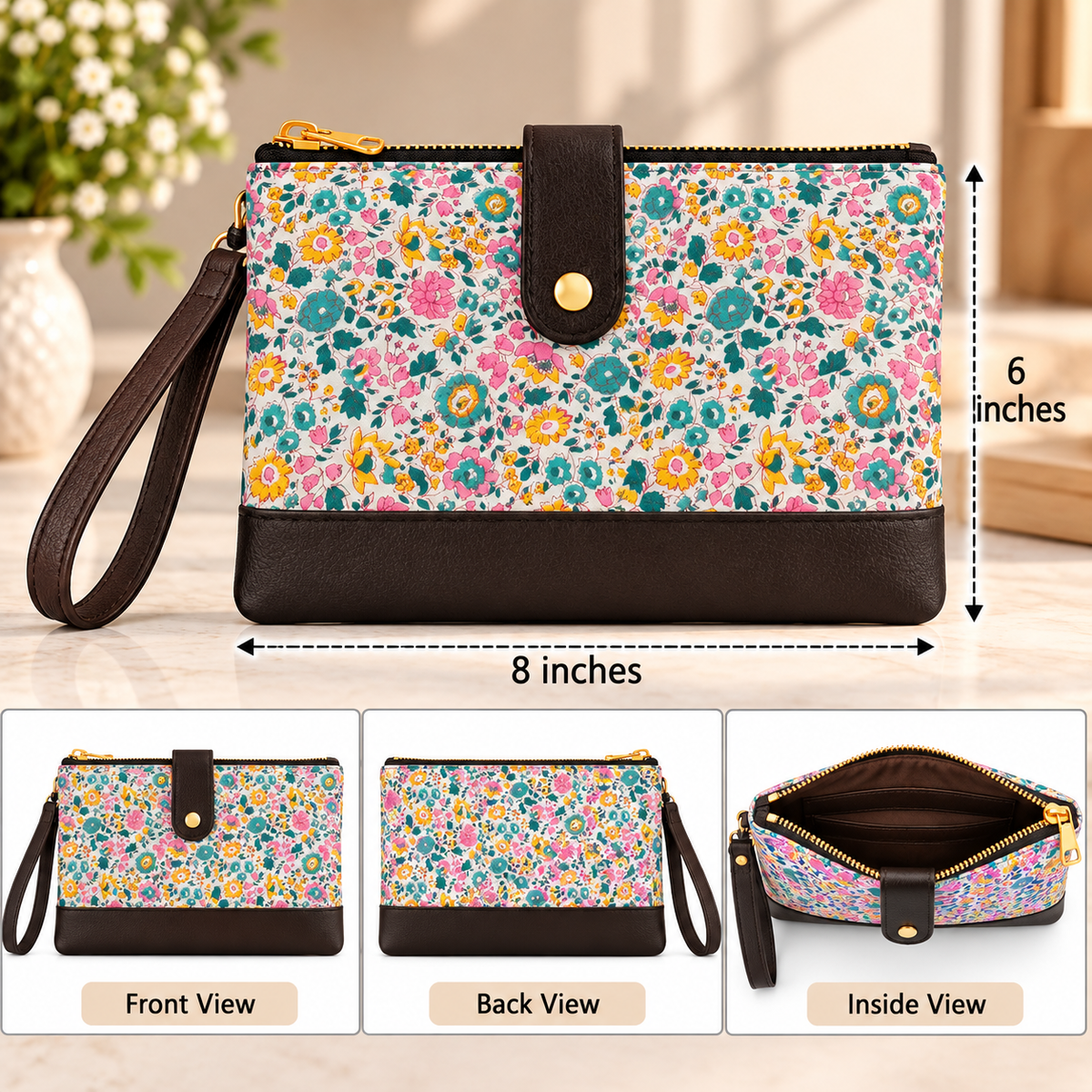 BG 13 Leather Wristlet Pouch Bag