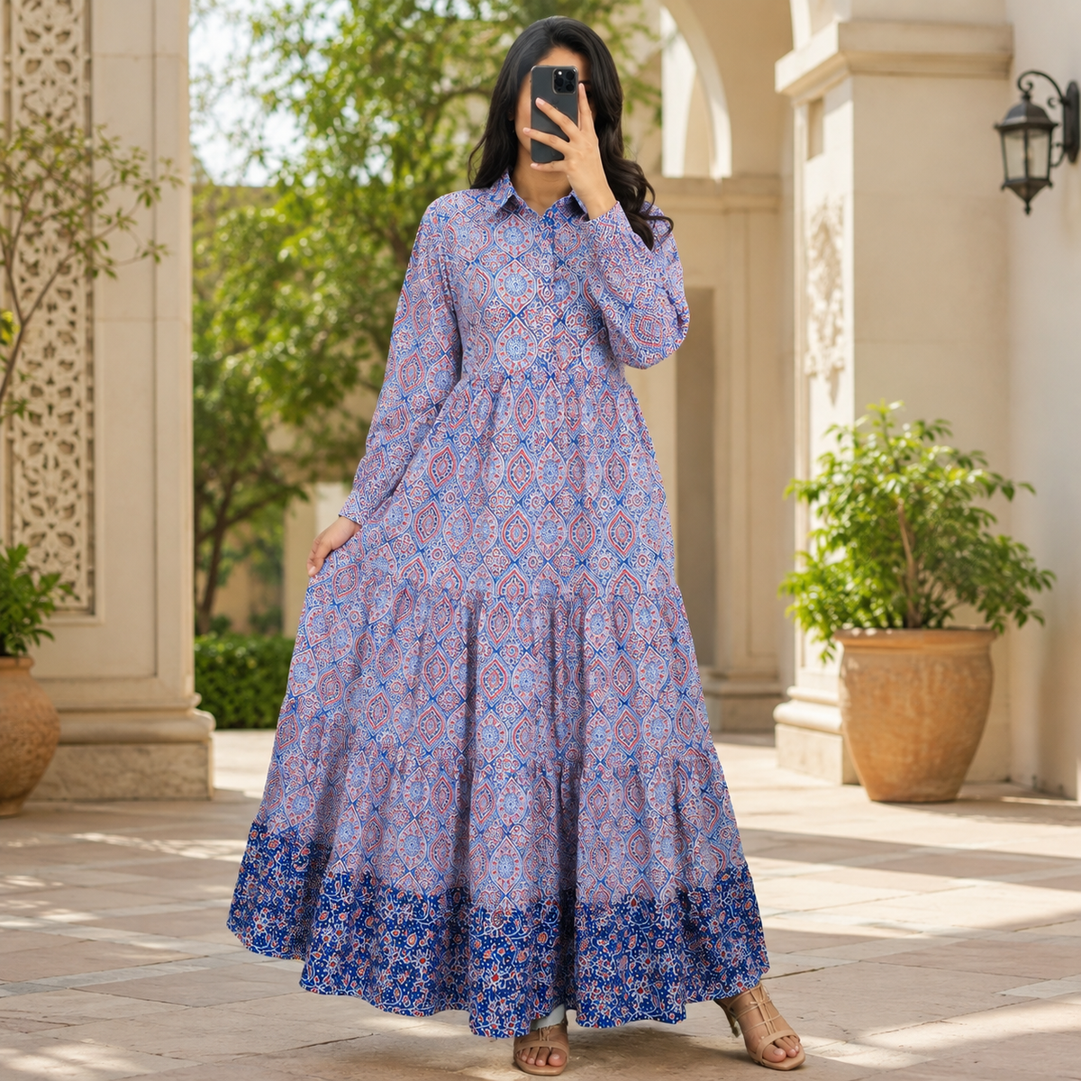 Jacket 100% Premium Indian Cotton Jalabiya – Women’s Long Dress With Jacket.