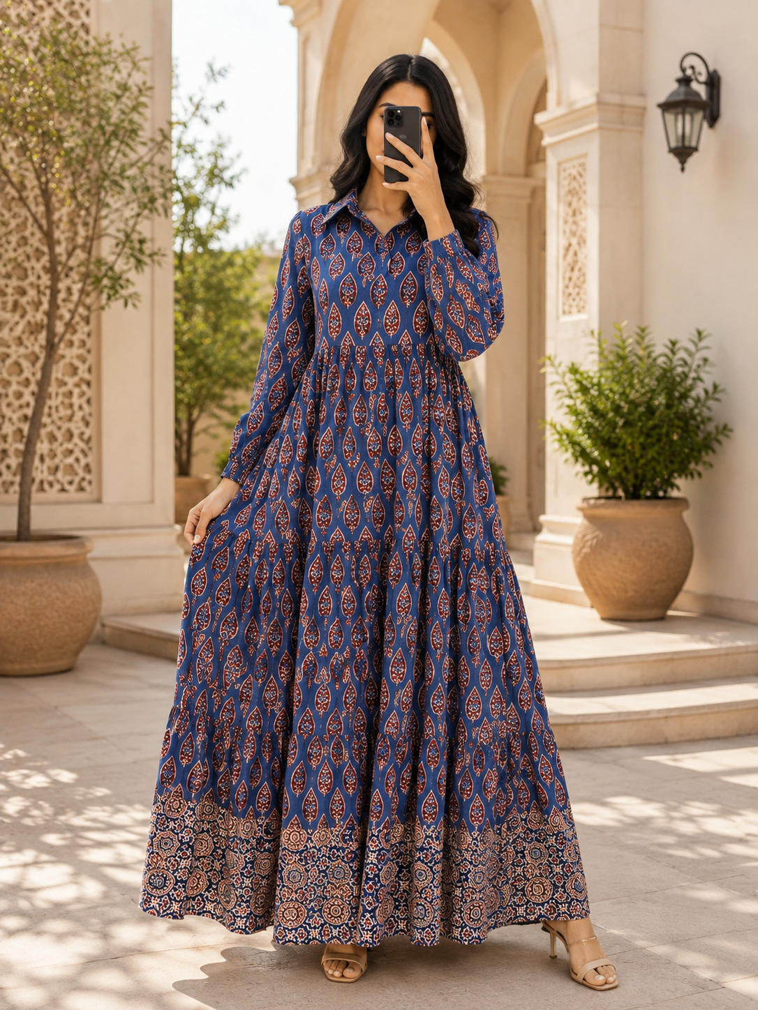 Jacket 100% Premium Indian Cotton Jalabiya – Women’s Long Dress With Jacket.