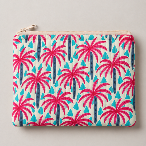 BG 12 Cotton quilted wristlet Pouch