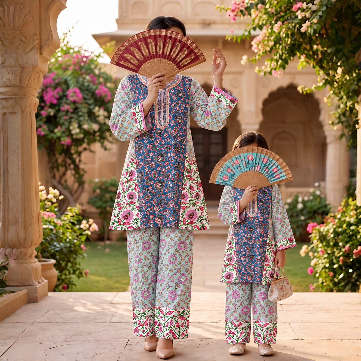 2 Pcs Co-ord Set Hazal 100% Premium Indian Cotton Jalabiya