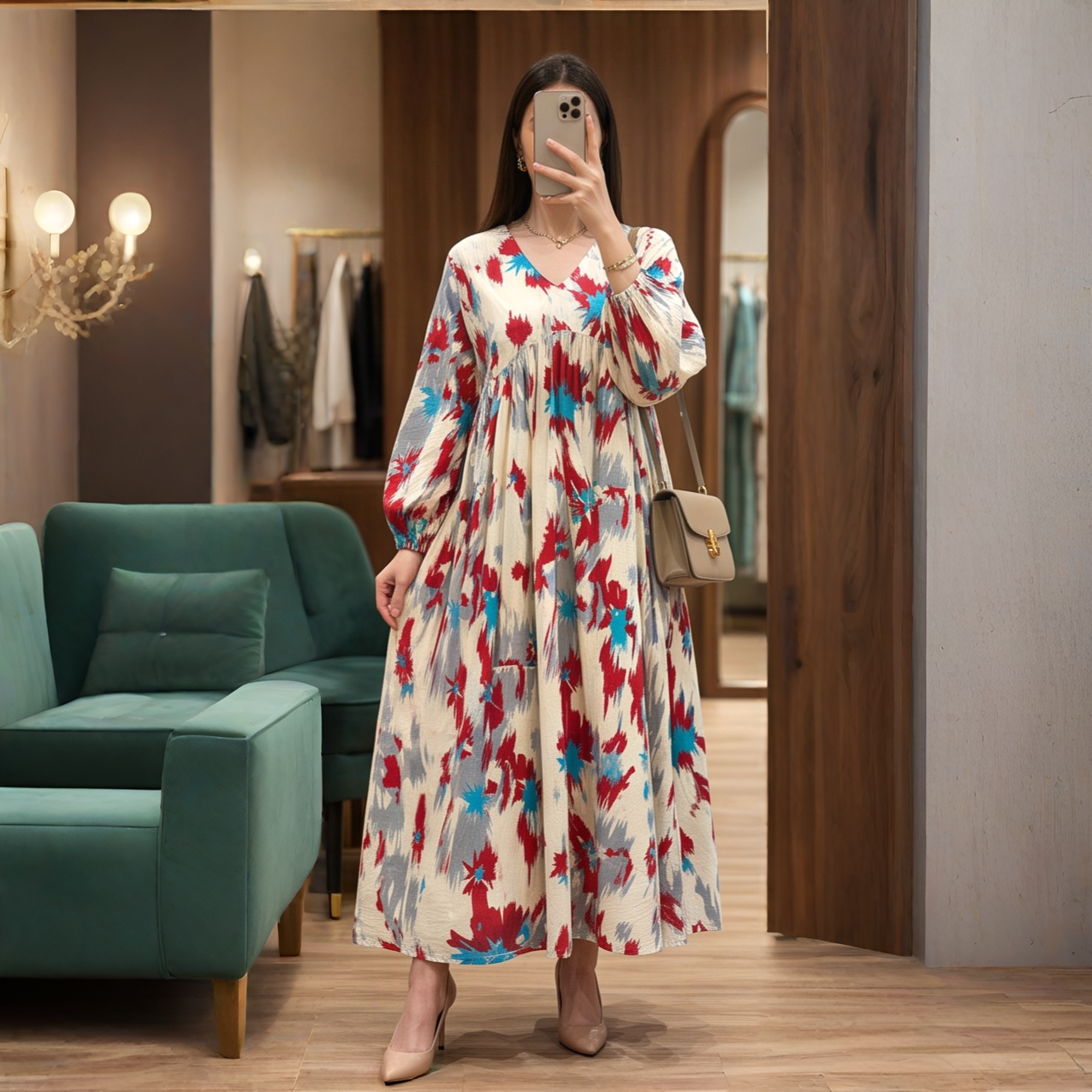 Tasnim Cotton Dress Jalabiya