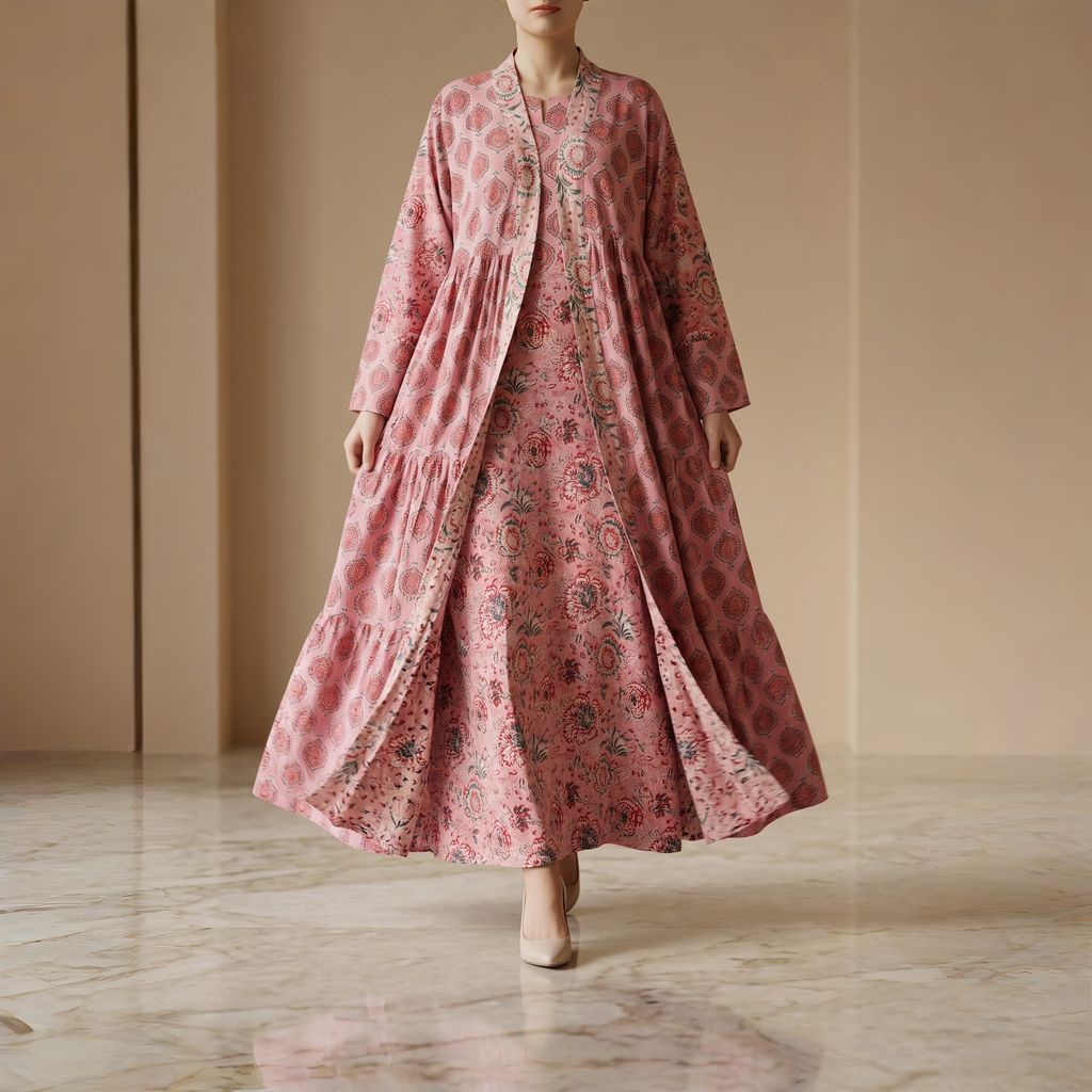 Abaya With Sheila Cotton Dress Jalabiya