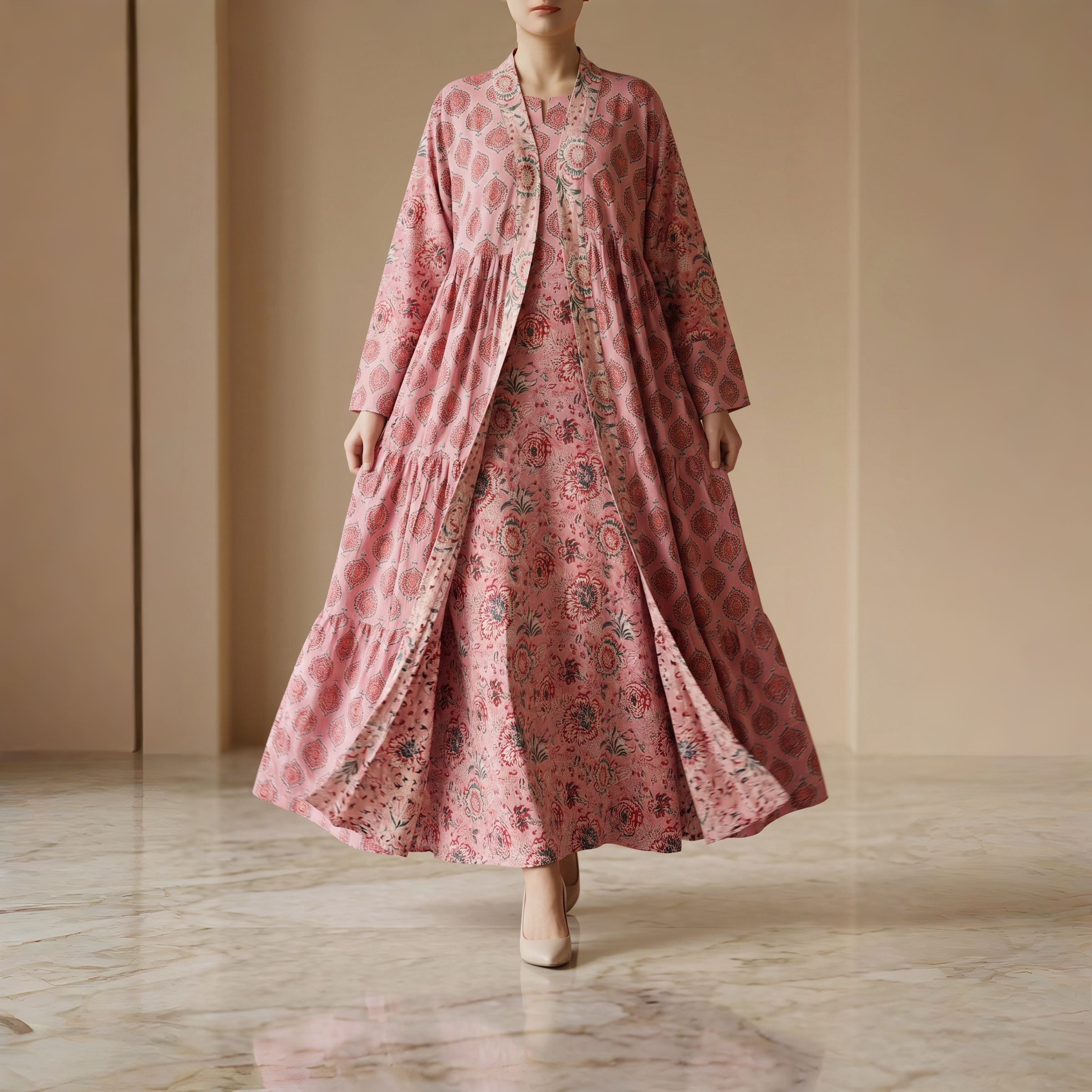Abaya With Sheila Cotton Dress Jalabiya