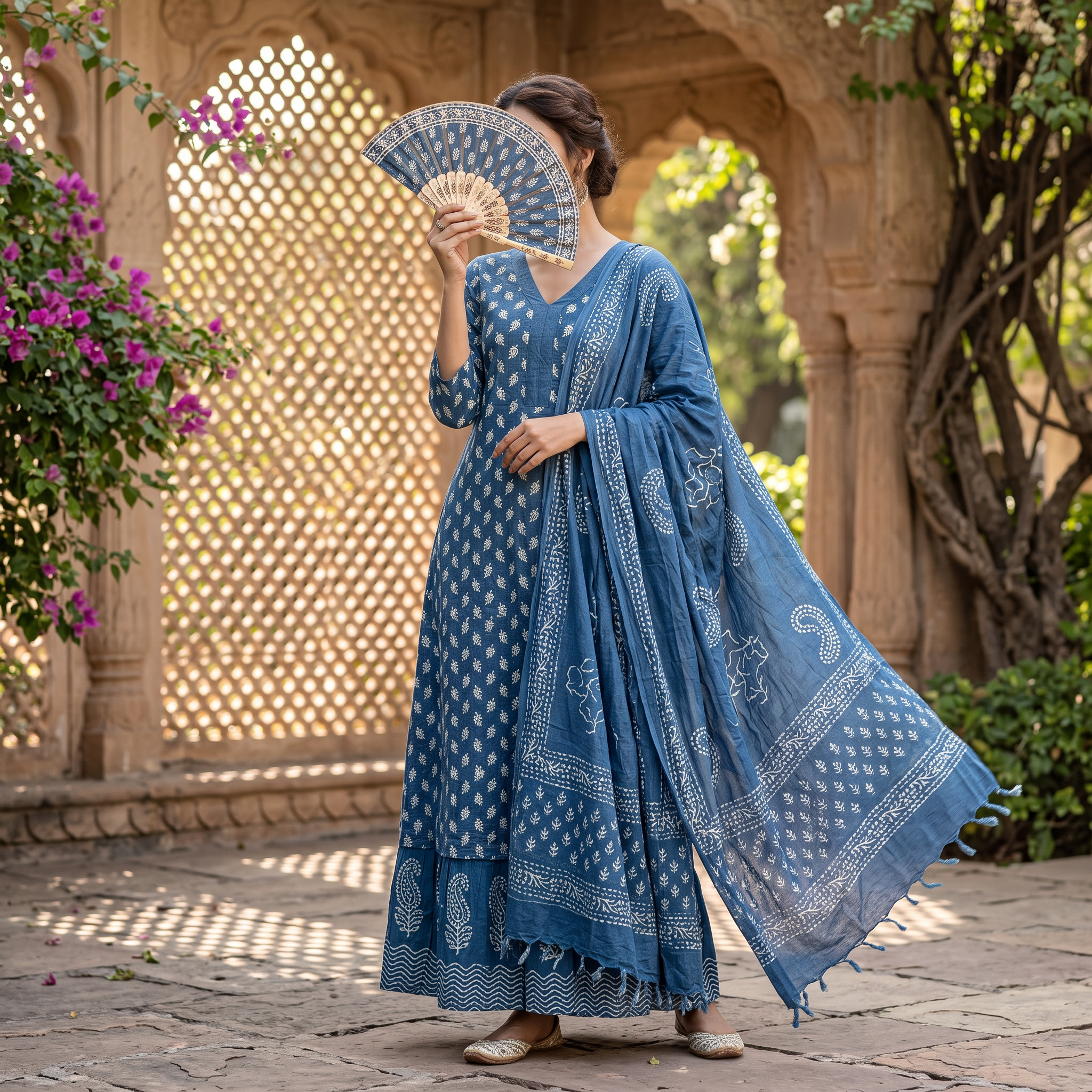 L/XL Special Printed Cotton Dress 57" Long Jalabiya With Sheila RNY 1094