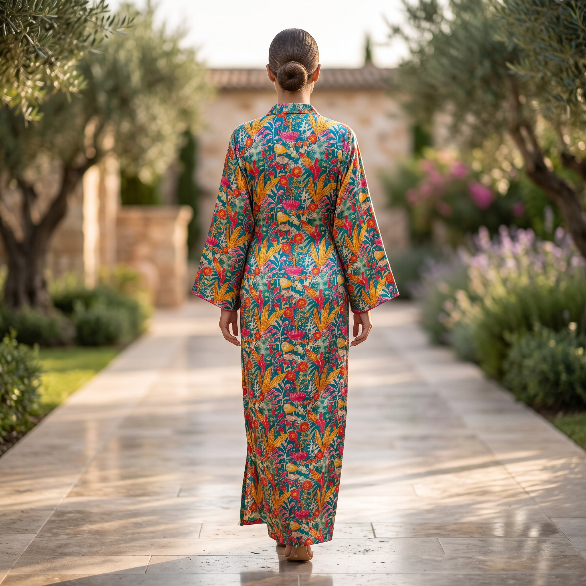 LXL Crystal Hayat Cotton Printed Anam Dress 57" Long Jalabiya RN 935