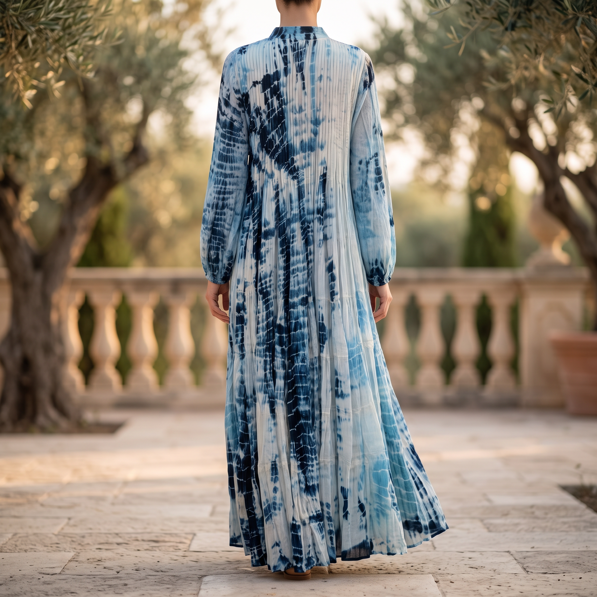 S/M  Special Tiedye Printed Cotton Dress 57" Long Jalabiya RN 922