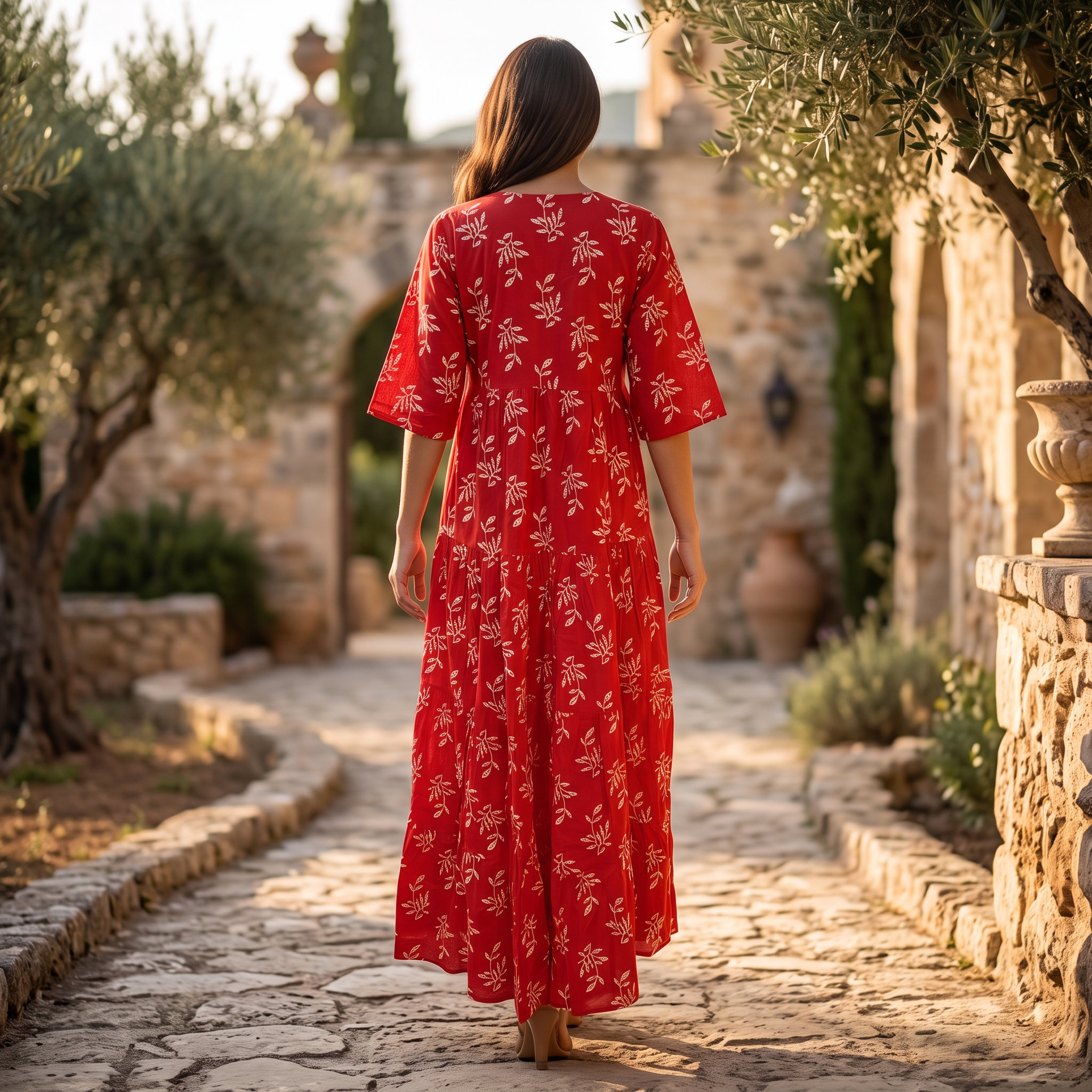 XS/S  Manha Printed  Dress 57" Long Jalabiya RN 958