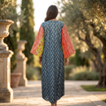 L-XL Malaysia Printed Cotton Dress 57" Long Jalabiya RN901