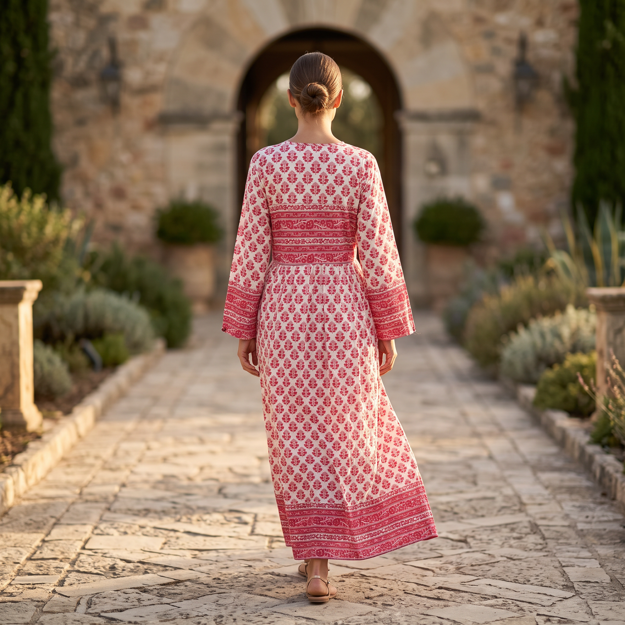 S/M Beach Printed Cotton Dress 57" Long Jalabiya TNY 743