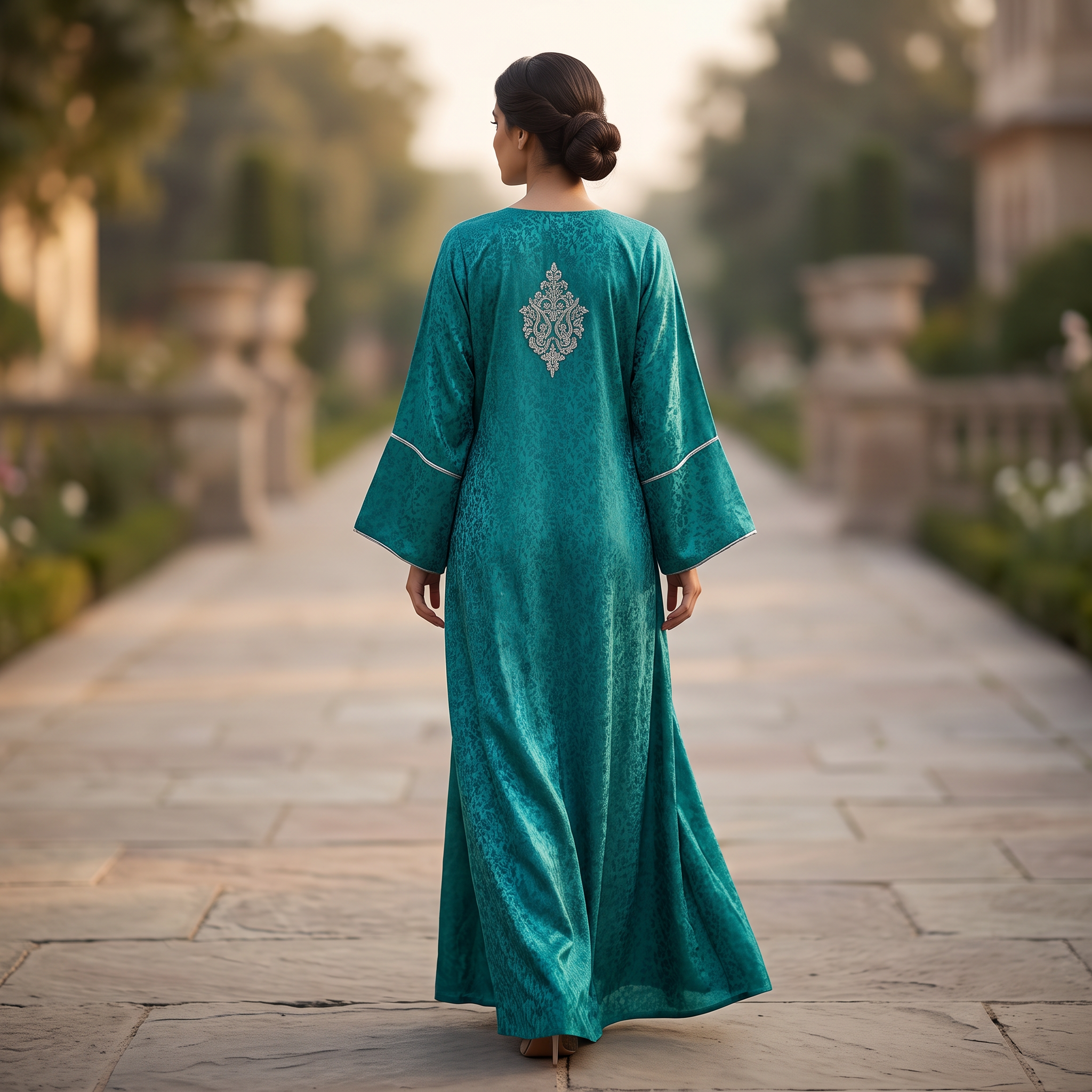 Free Size Elegant Silky Jacquard Kaftan Collection 10