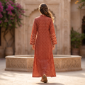 S/M Crystal Tansy Printed Cotton Dress 57" Long Jalabiya TNY 873