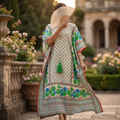 Free Size Crystal Farasha Kaftan Chiffon 55" Long Jalabiya RNY 1044