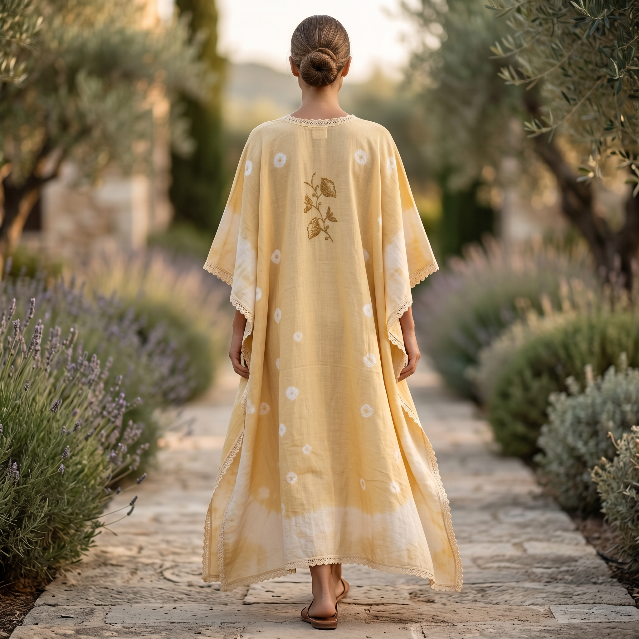 Free Size Embroidery Farasha Kaftan Cotton 57" Long Jalabiya TN 262