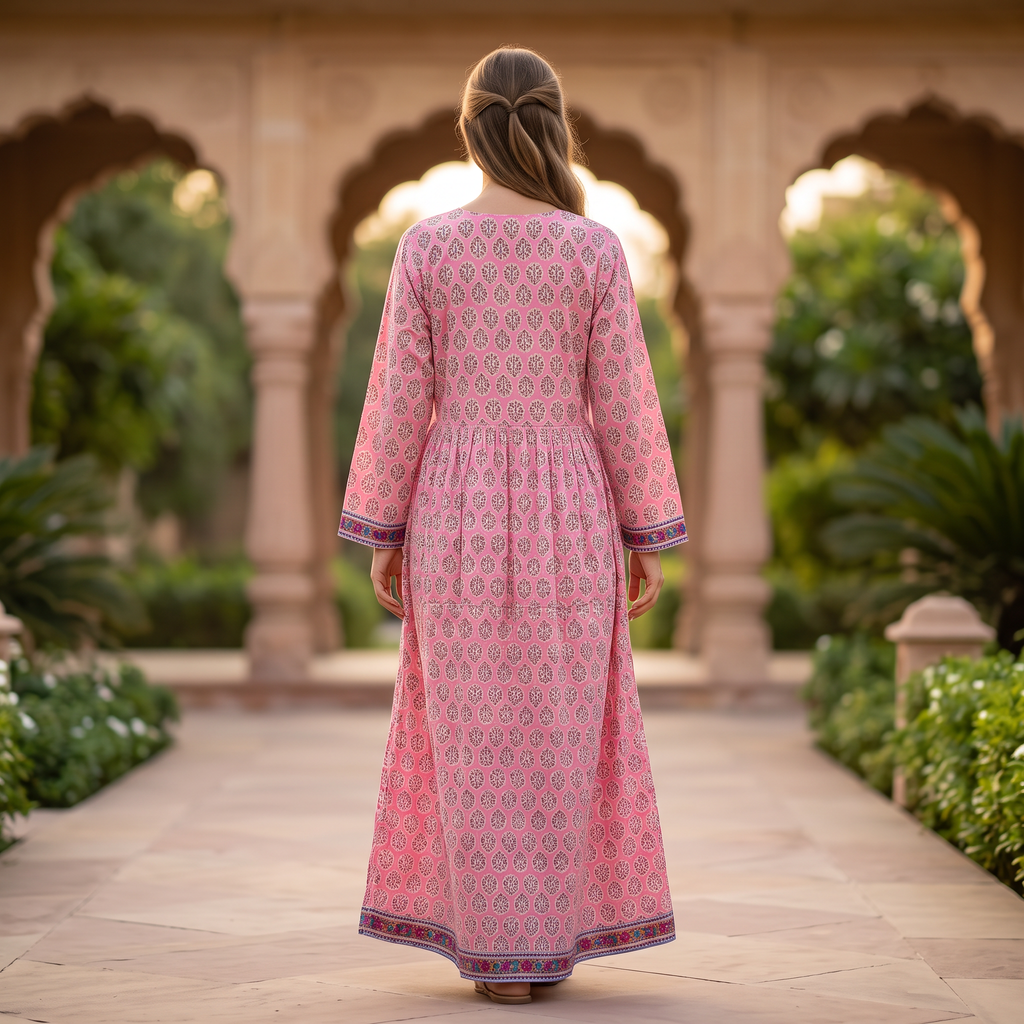 L-XL  Daisy Crystal Printed  Dress 57" Long Jalabiya TNY 831