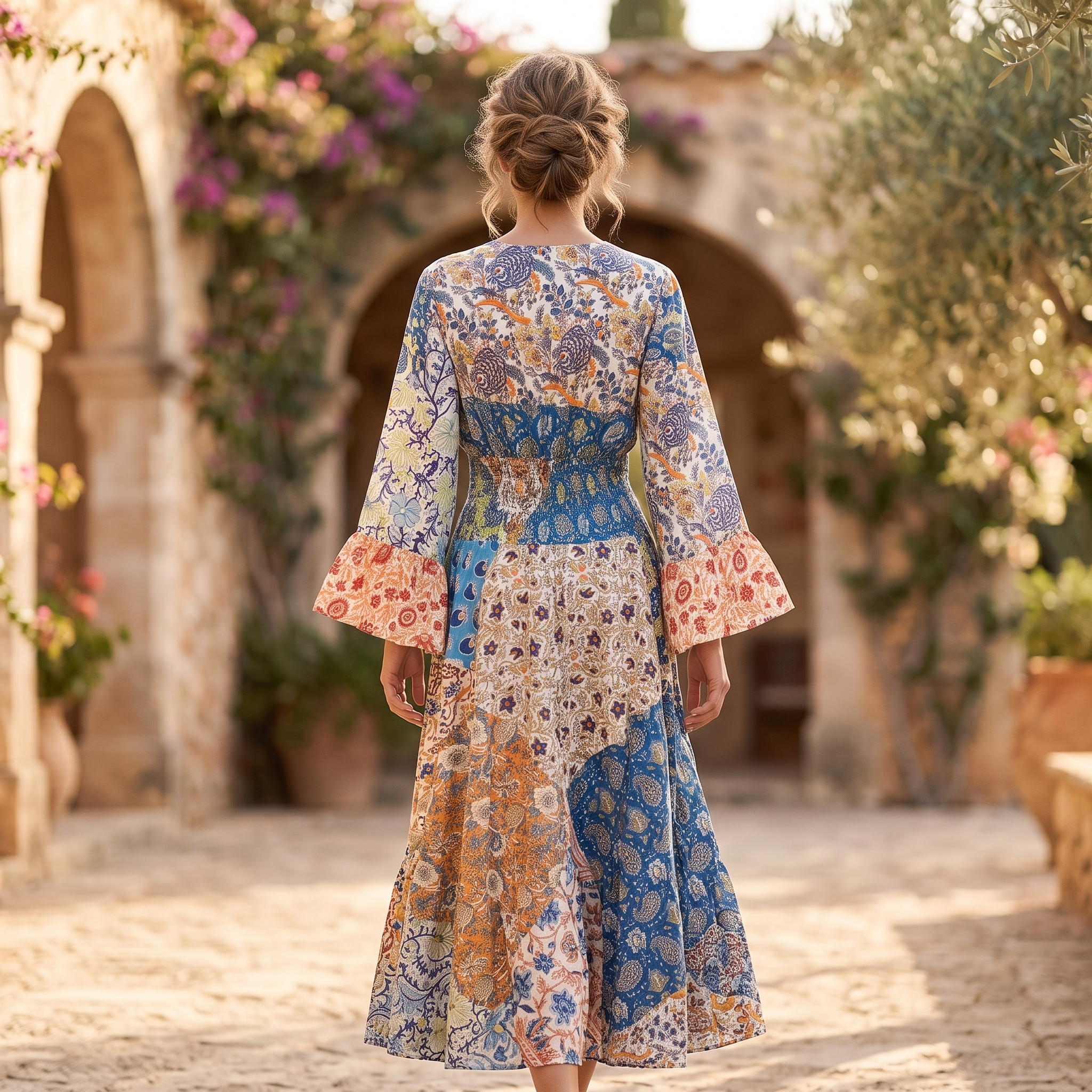 2XL-3XL Musira Printed Cotton Dress 57" Long Jalabiya