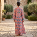 L-XL Sofi Printed Cotton Dress 57" Long Jalabiya