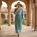 L-XL Beach Printed Cotton Dress 57" Long Jalabiya TNY 742