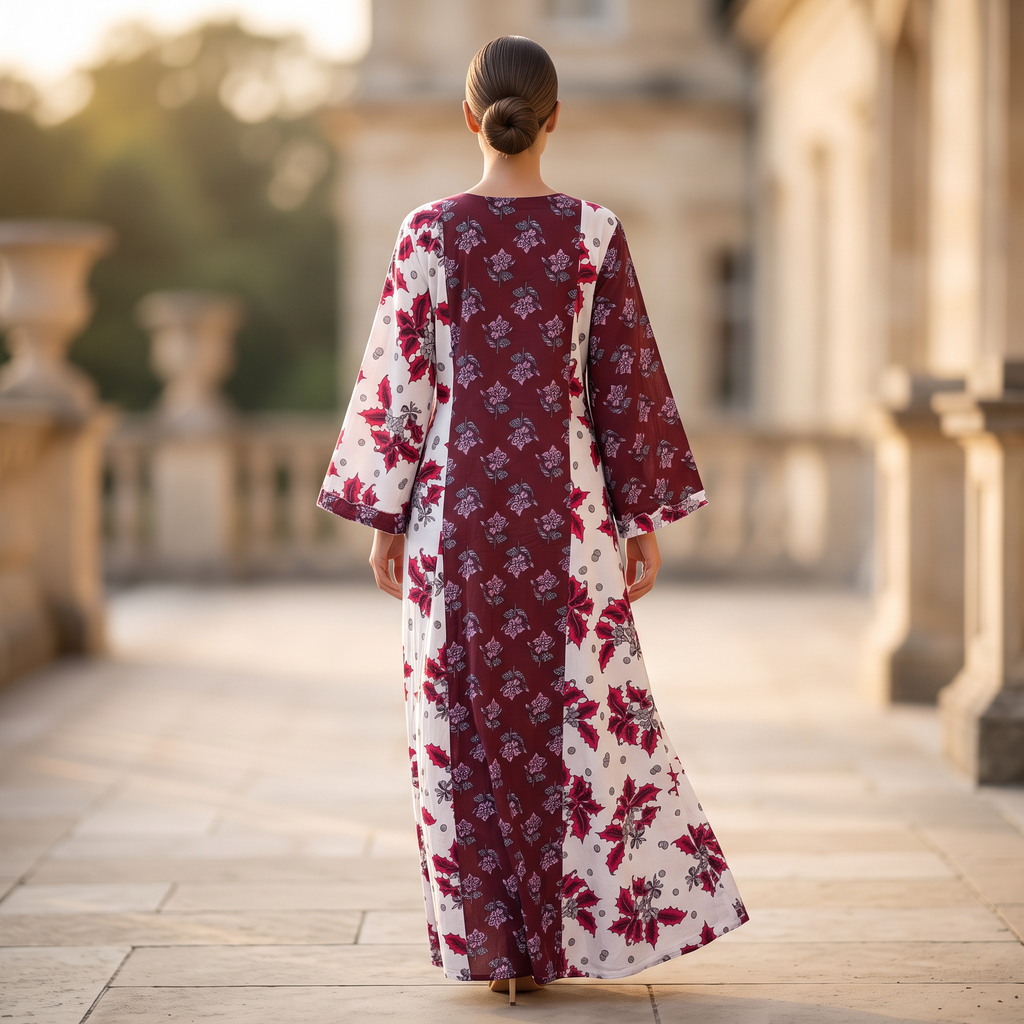 S/M Nura Printed  Dress 57" Long Jalabiya TNY 729