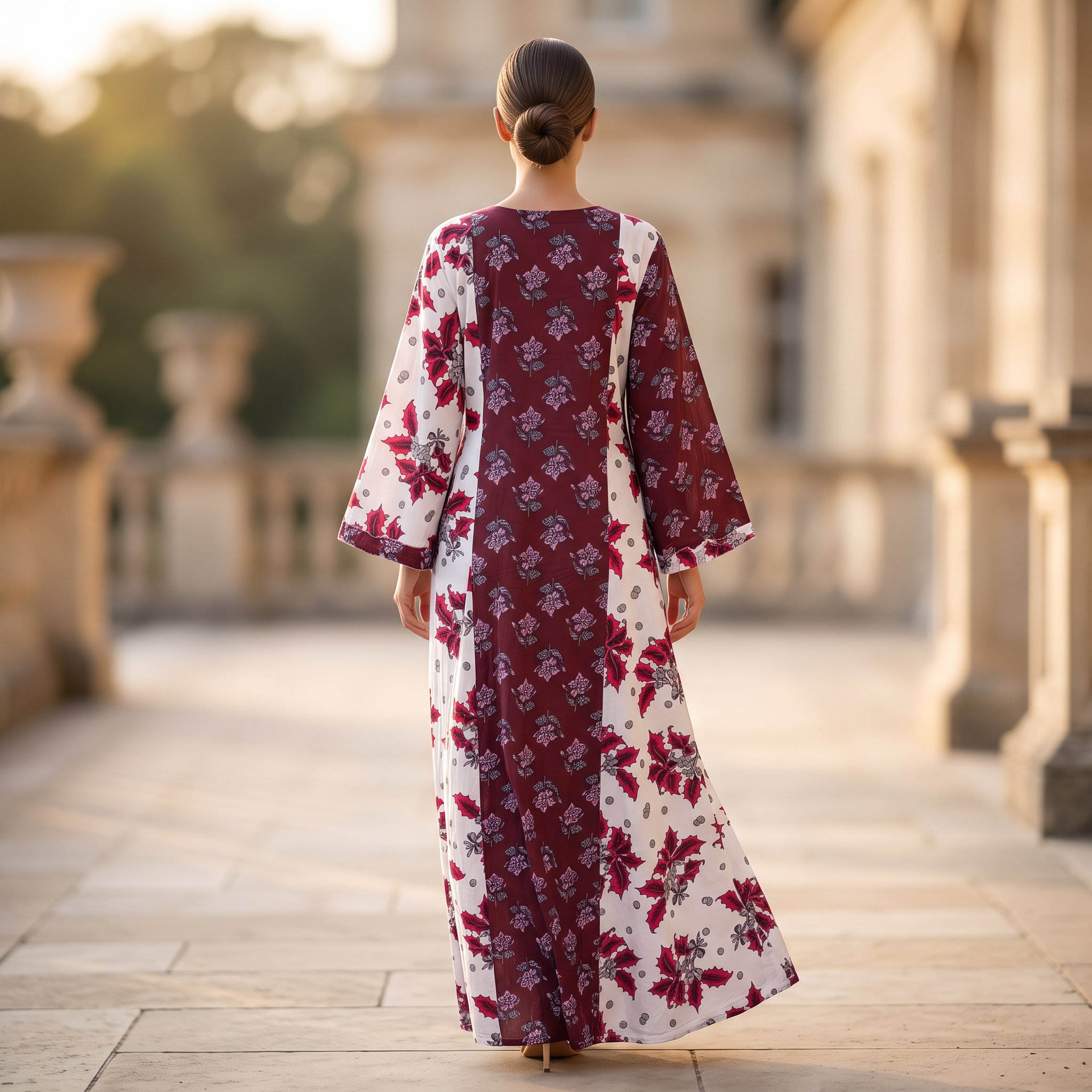 S/M Nura Printed  Dress 57" Long Jalabiya TNY 729