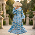 S-M Moon Printed Cotton Dress 57" Long Jalabiya TN 290