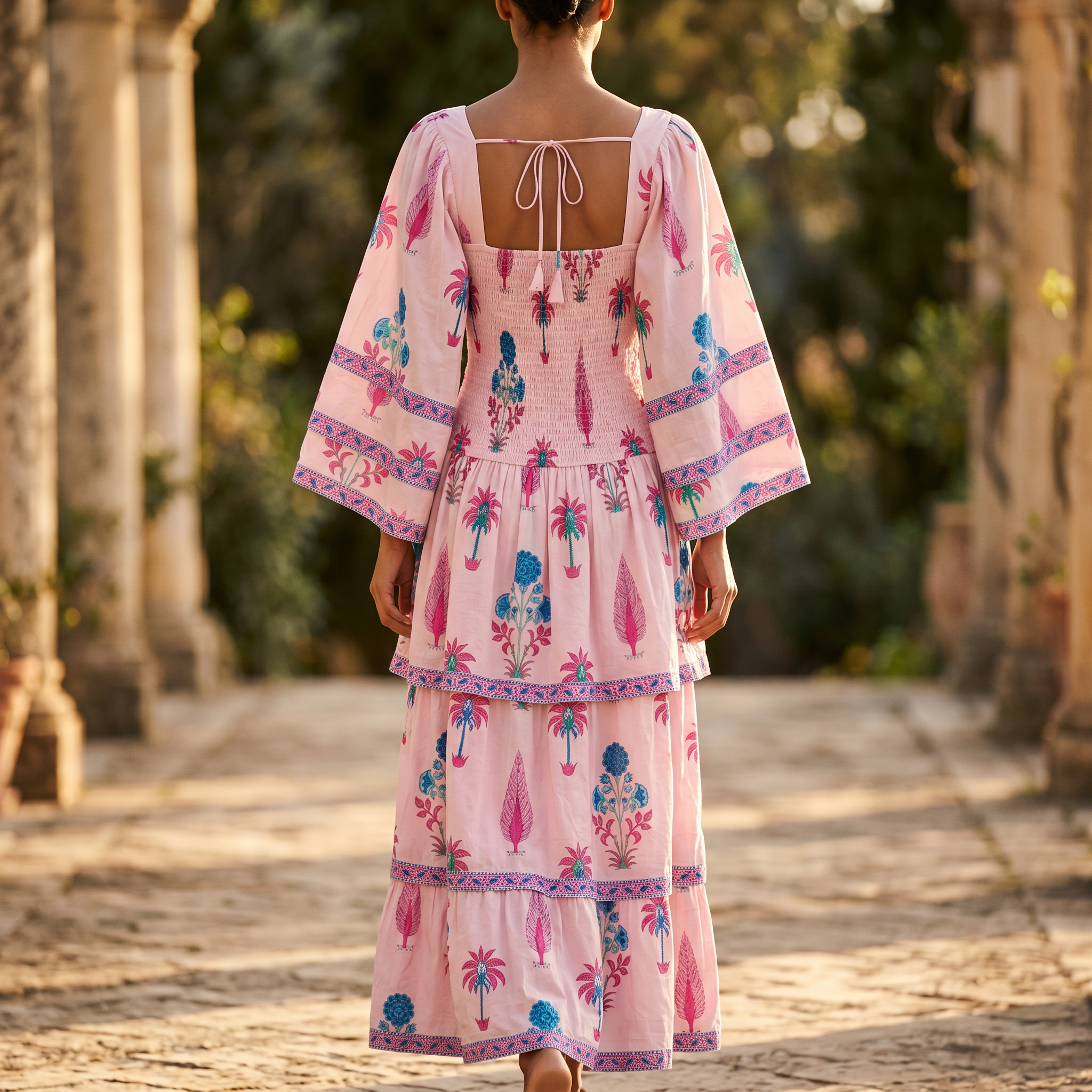 2XL-3XL Rahima Printed Cotton Dress 57" Long Jalabiya TN 247