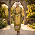 L-XL Anam Printed Cotton Dress 57" Long Jalabiya With Sheila 25527-1334 JP