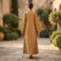 S/M Goya Crystal Printed Cotton Dress 57" Long Jalabiya RN 1032