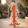 L/XL Crystal Bhopali Printed Cotton Dress 57" Long Jalabiya TNY 837