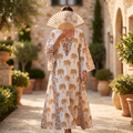 L-XL Payal Printed Cotton Dress 57" Long Jalabiya
