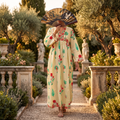 2XL/3XL Nida  Printed Cotton Dress 57" Long Jalabiya RNY 1071