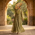 S/M Nura Printed  Dress 57" Long Jalabiya RN 1028