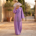L/XL Anisha Printed Cotton Dress 57" Long Jalabiya  TNY 731