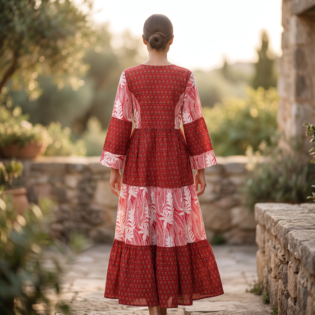 S/M Juhi Printed Cotton Dress 57" Long Jalabiya With TNY 767