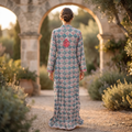 L-XL Sofi Printed Cotton Dress 57" Long Jalabiya