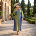 S/M Mahdis Printed Cotton Dress 57" Long Jalabiya TNY 724